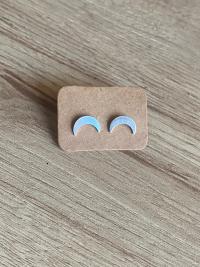 Simple Crescent Moon Sterling Silver Earrings