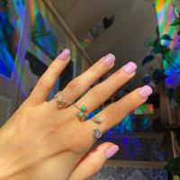 Simple .925 Silver Fluorite Ring, Adjustable Size 7
