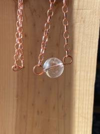 Optical Quartz Sphere Copper Choker Necklace