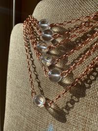 Optical Quartz Sphere Copper Choker Necklace