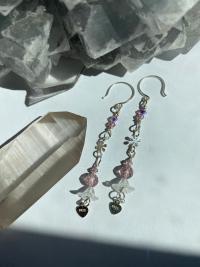 Lavender Crystal Flower .925 Silver Earrings | Spring Fever Collection