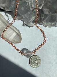 Optical Quartz Sphere Copper Choker Necklace
