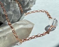 Optical Quartz Sphere Copper Choker Necklace