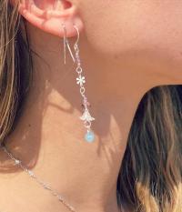 Lavender Crystal Flower .925 Silver Earrings | Spring Fever Collection