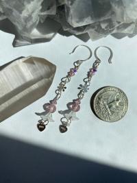 Lavender Crystal Flower .925 Silver Earrings | Spring Fever Collection