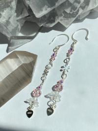 Lavender Crystal Flower .925 Silver Earrings | Spring Fever Collection