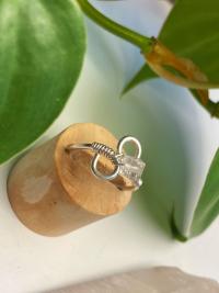 Quartz Cube Sterling Silver Ring, Size 5.5