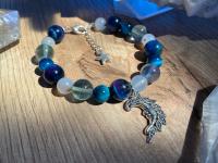 Chalcedony, Fluorite, & Tiger Eye Celestial Bracelet