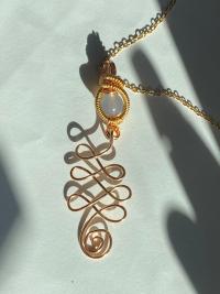 Chalcedony Unalome Gold-Plated Necklace