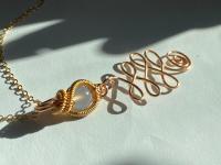 Chalcedony Unalome Gold-Plated Necklace