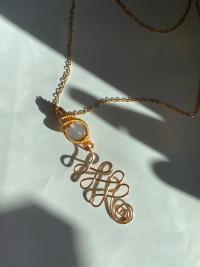 Chalcedony Unalome Gold-Plated Necklace