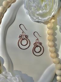 Handmade Oxidized Hammered Copper Dangle Earrings