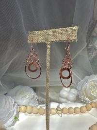 Handmade Hammered Copper Dangle Earrings