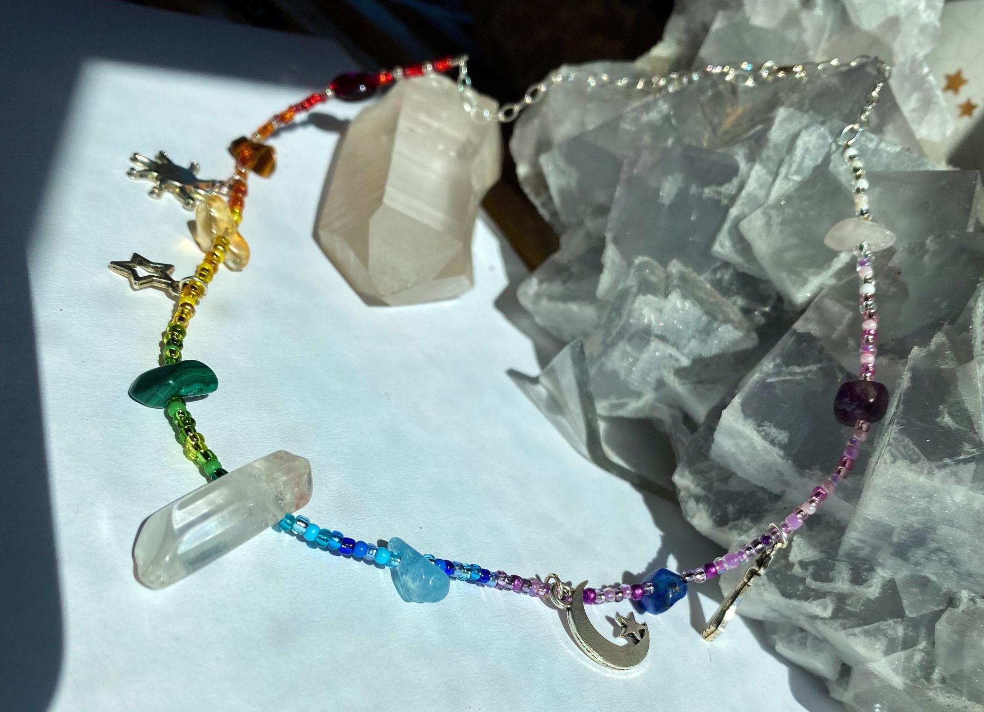 Rainbow Crystals & Aura Quartz Choker
