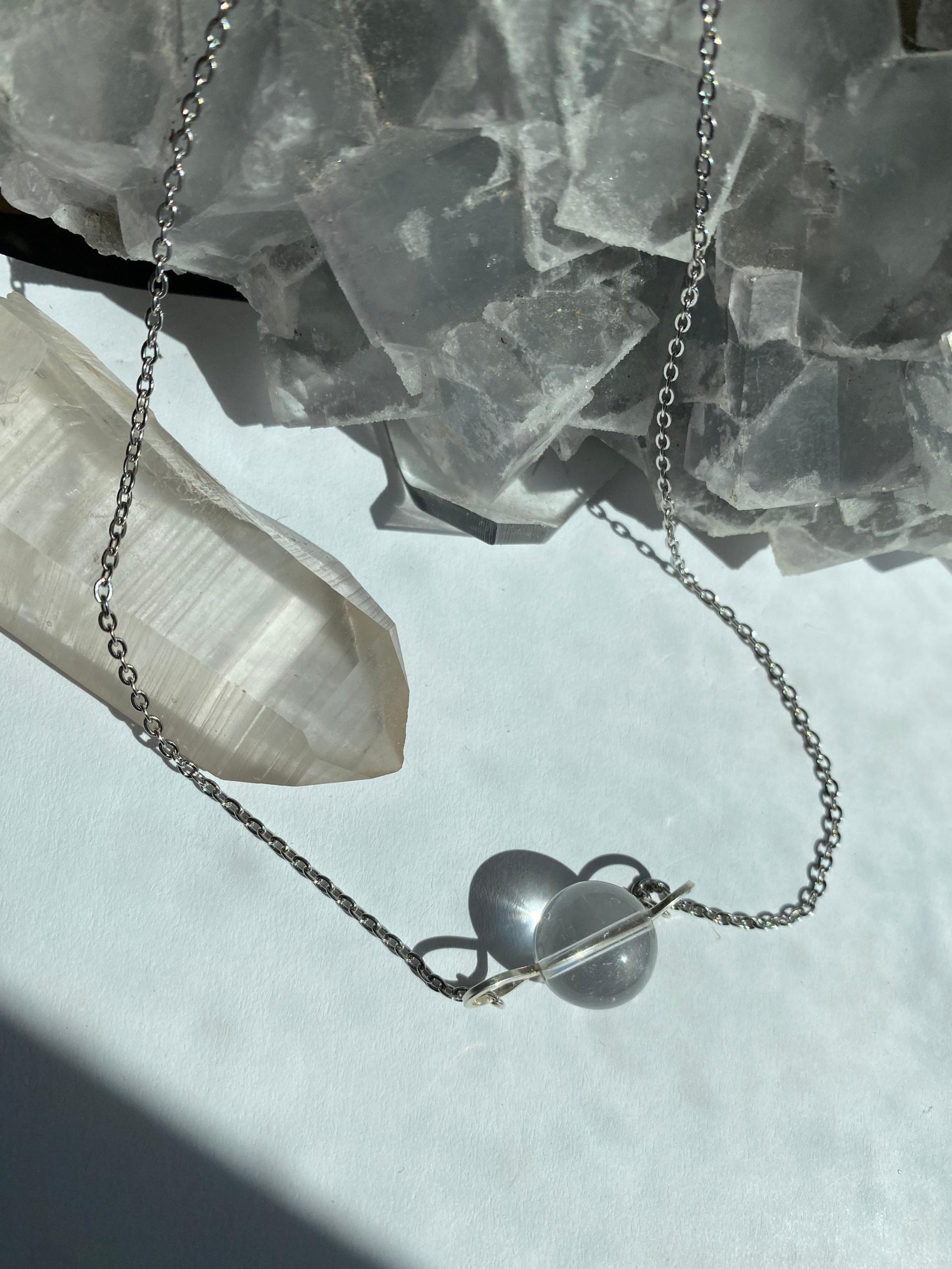 Optical Quartz Sphere Choker Necklace