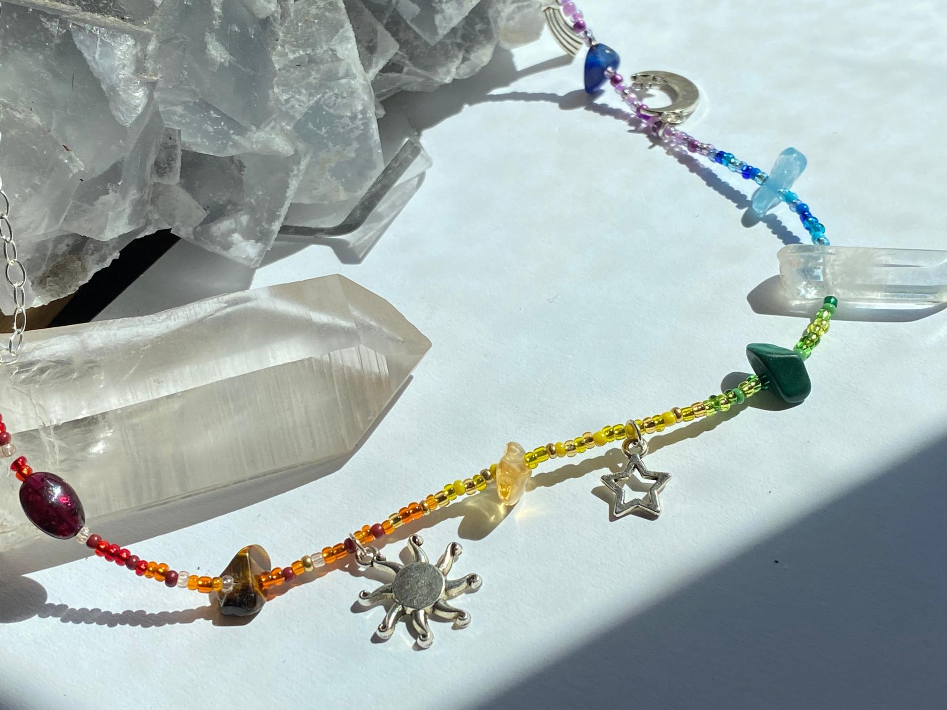 Rainbow Crystals & Aura Quartz Choker
