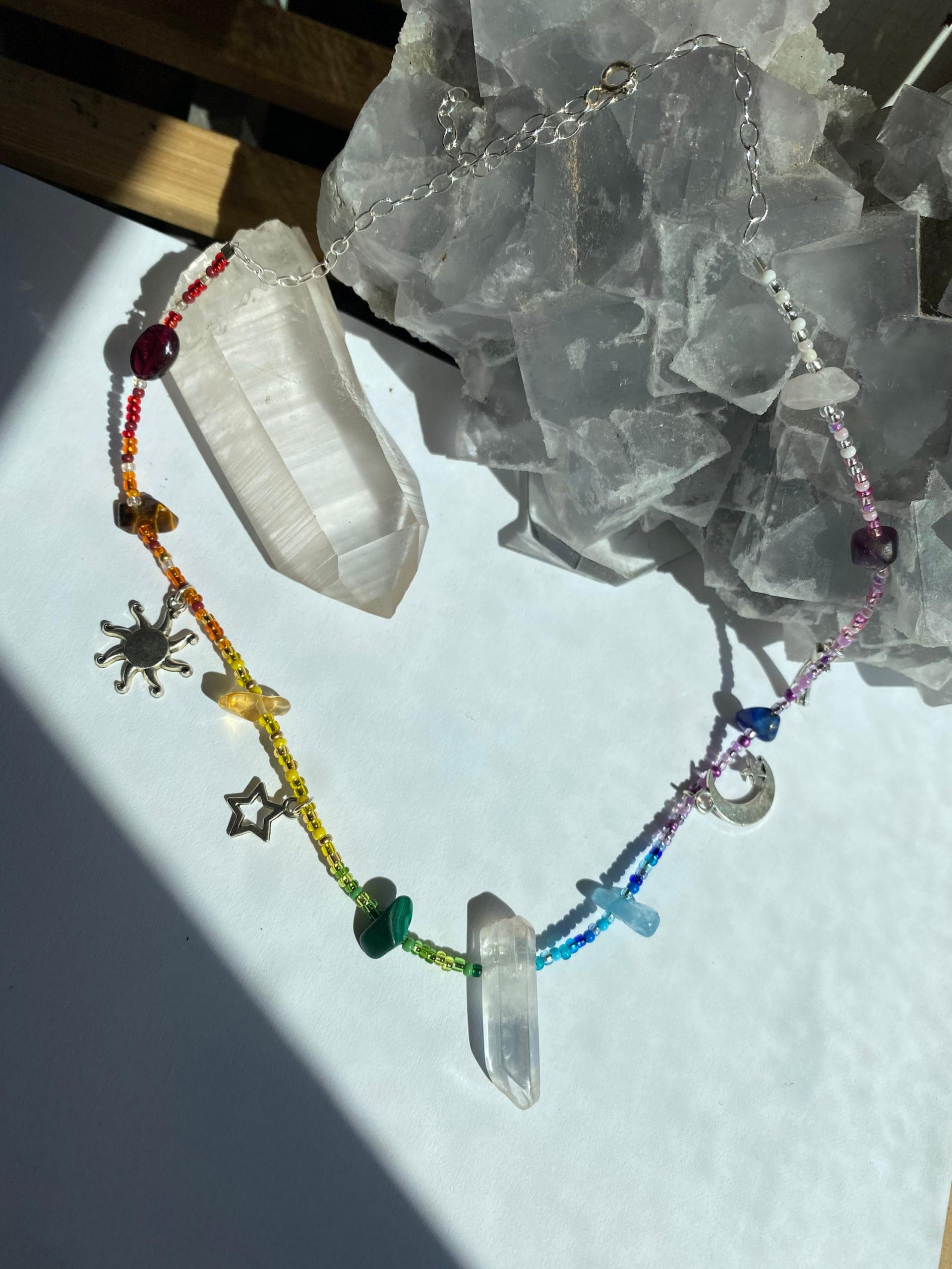 Rainbow Crystals & Aura Quartz Choker
