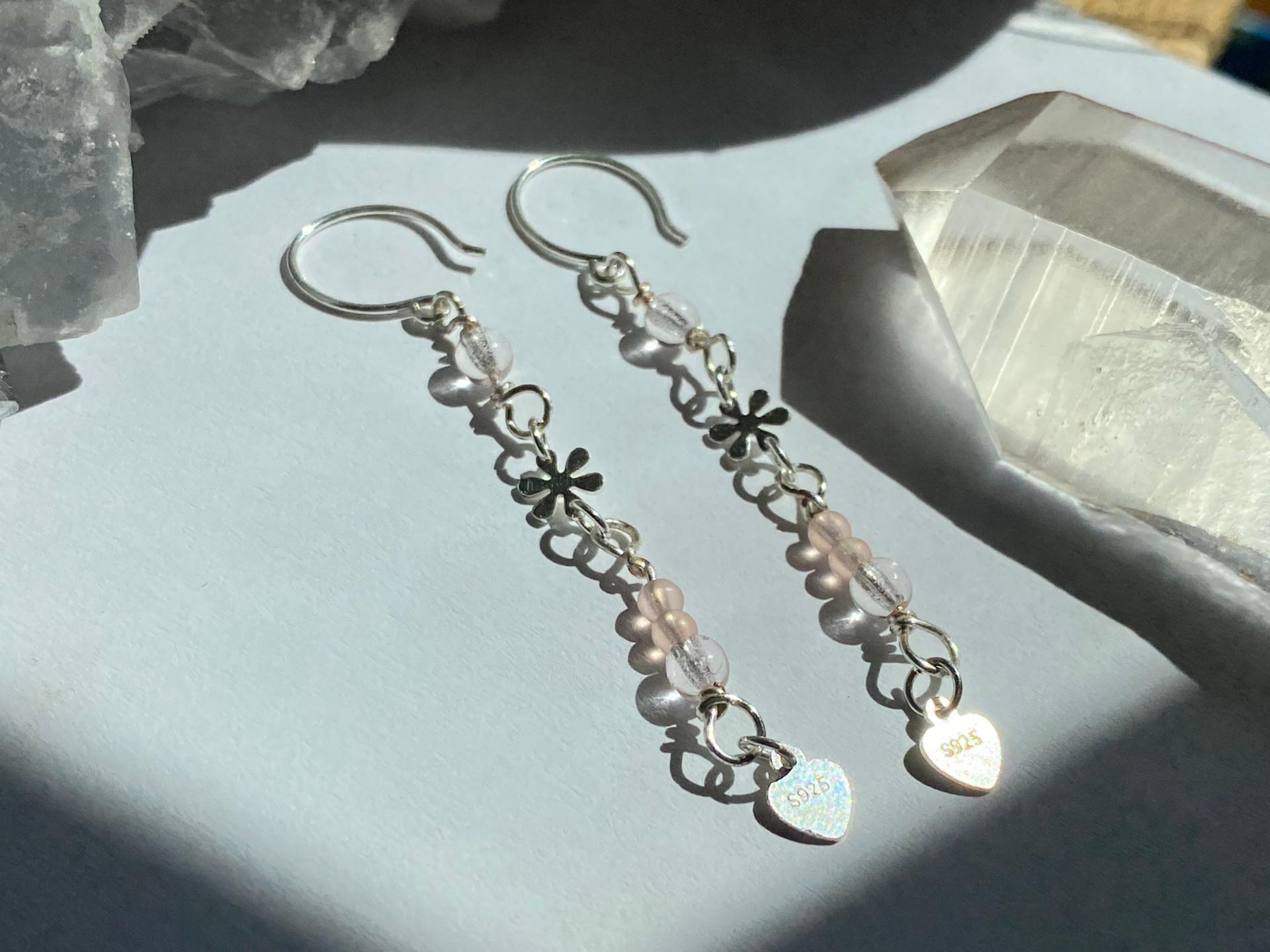 Pink .925 Silver Flower Earrings | Spring Fever Collection
