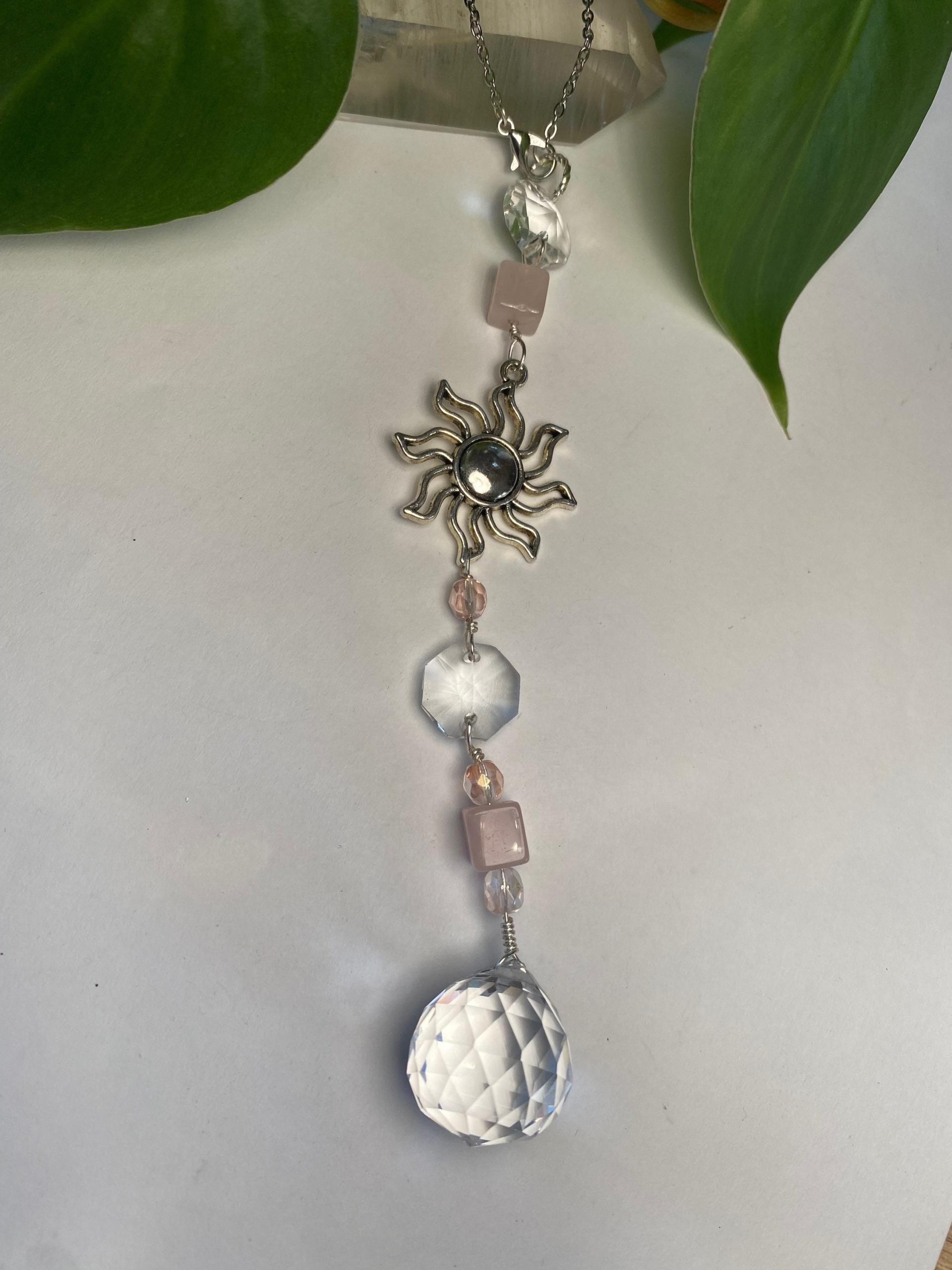Celestial Sun Rose Quartz Sun Catcher