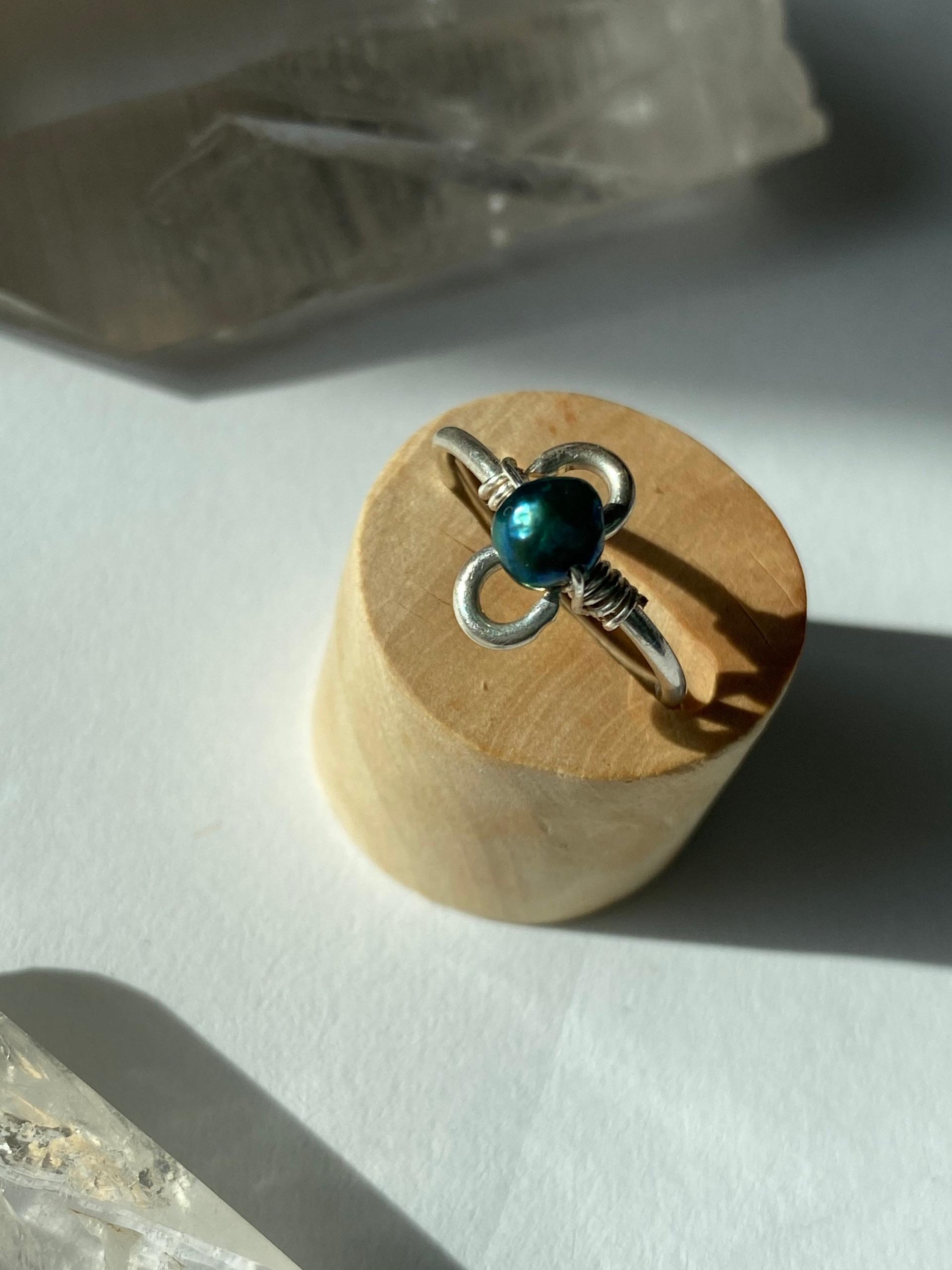 Dainty Pearl Sterling Silver Ring