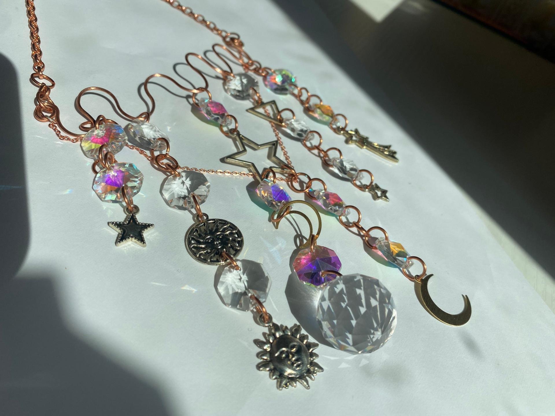 Celestial Crystal Butterfly Copper Sun Catcher