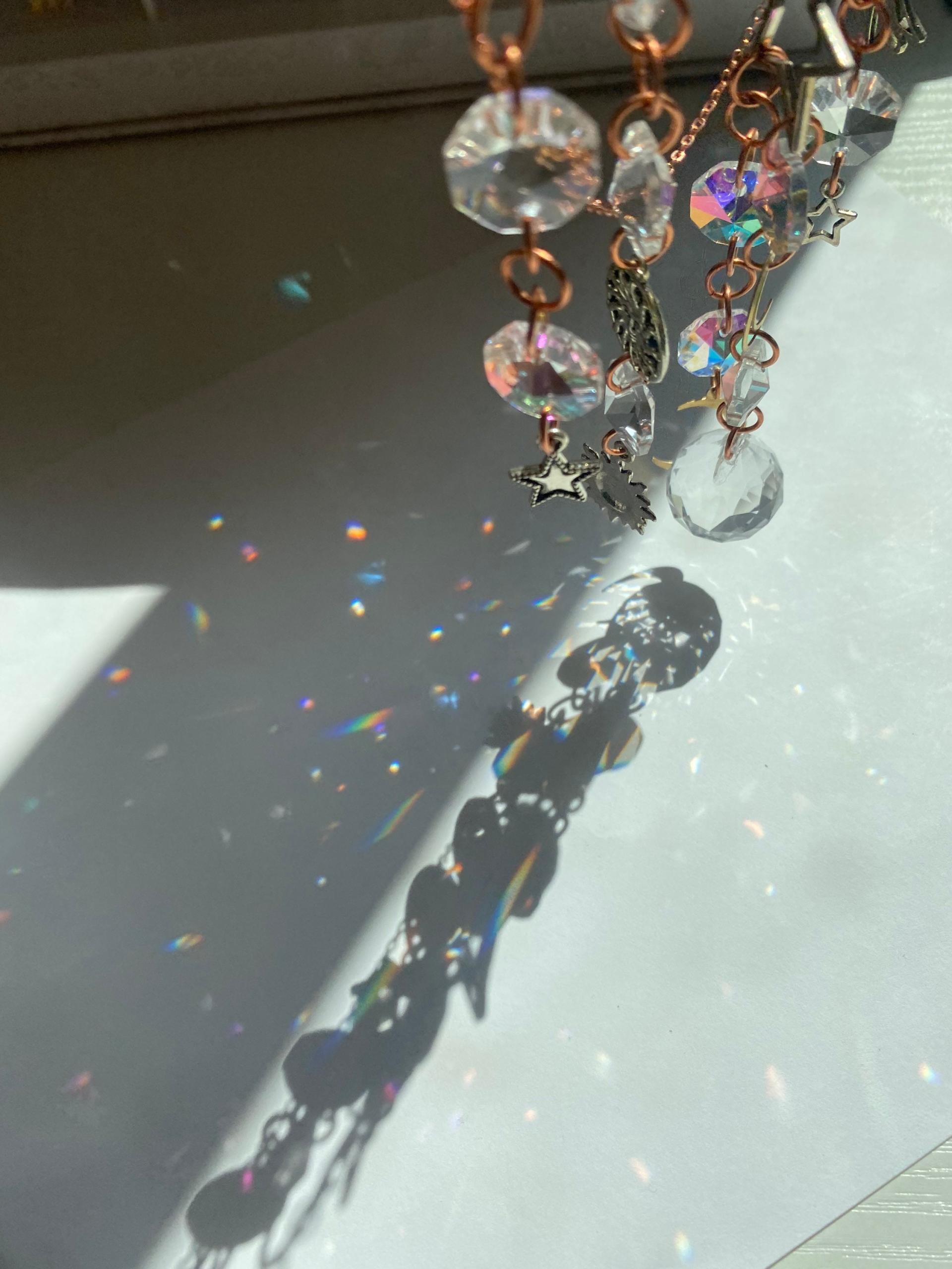 Celestial Crystal Butterfly Copper Sun Catcher