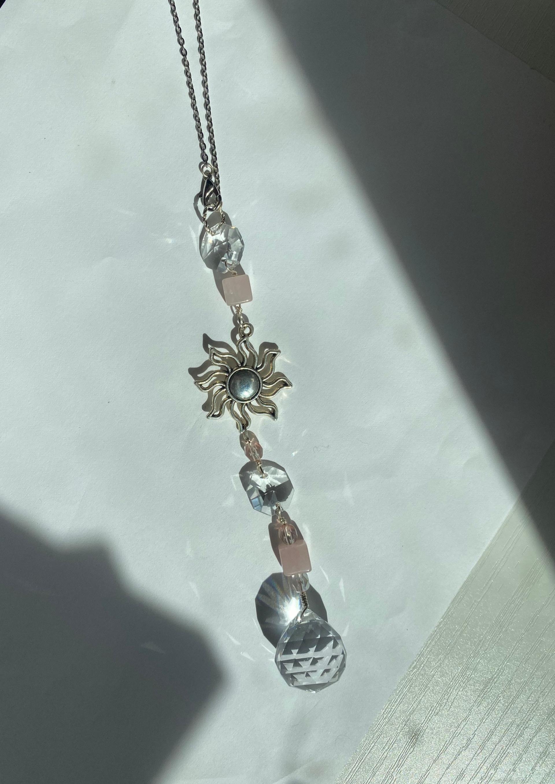 Celestial Sun Rose Quartz Sun Catcher