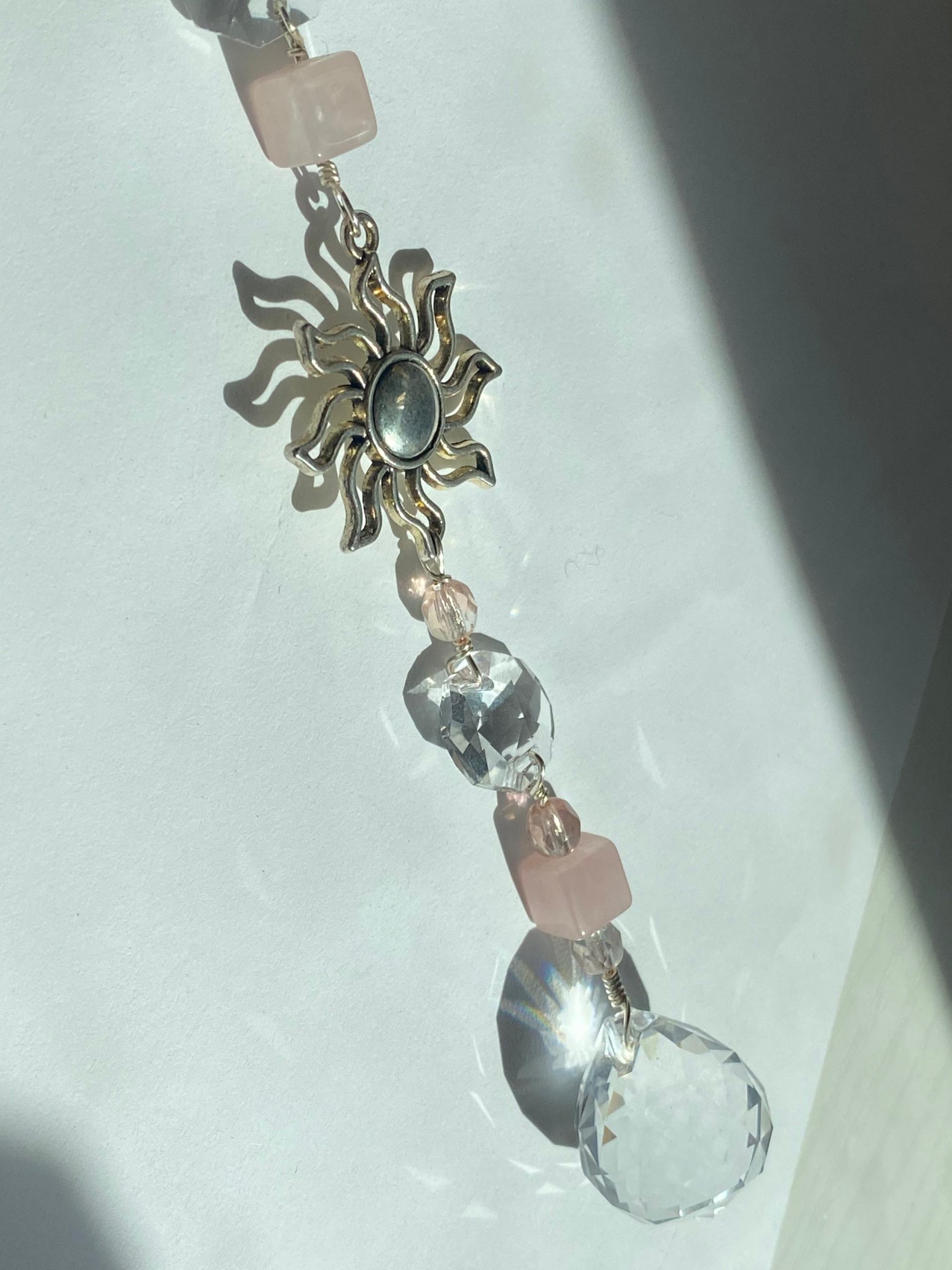 Celestial Sun Rose Quartz Sun Catcher