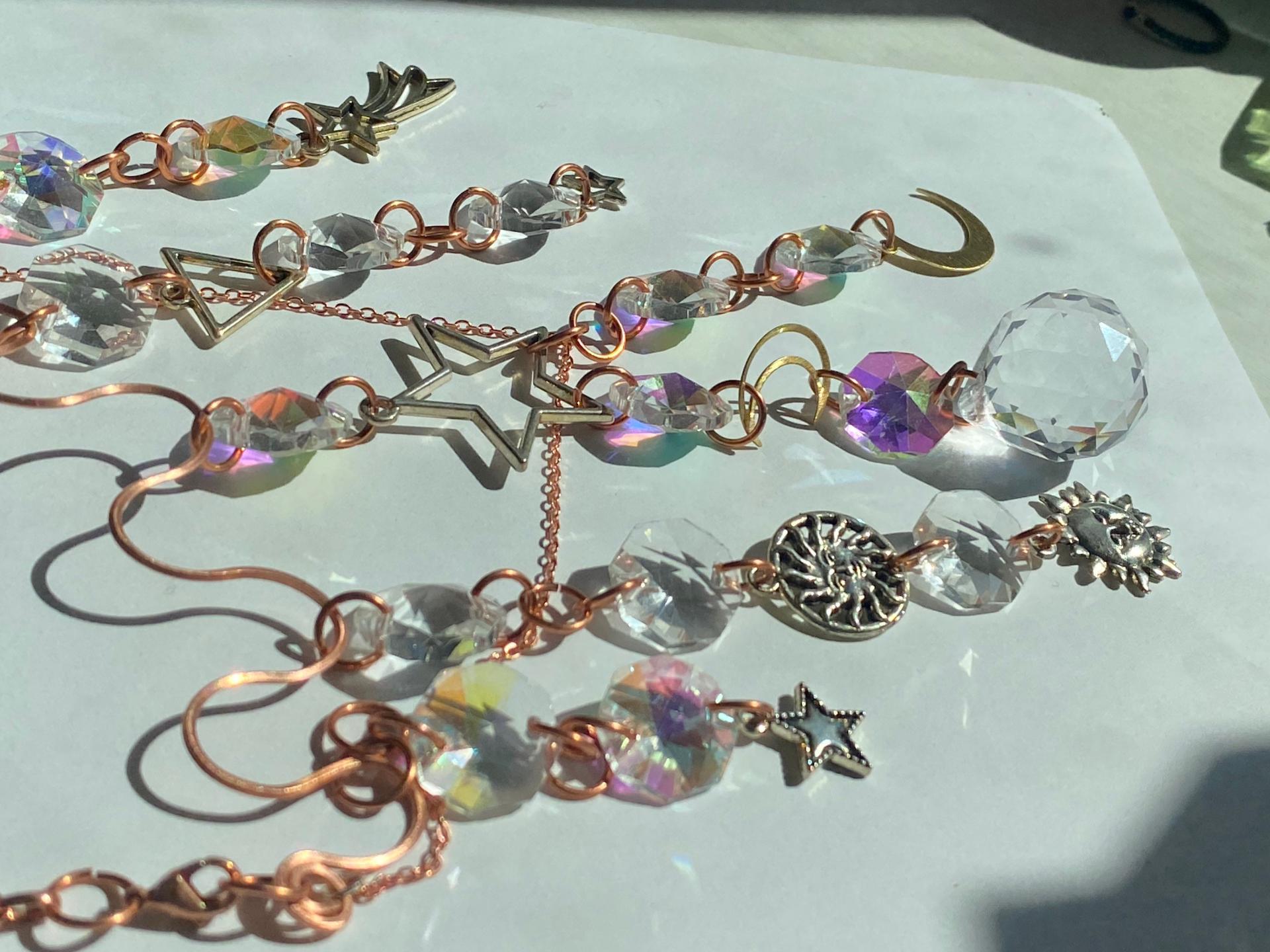 Celestial Crystal Butterfly Copper Sun Catcher