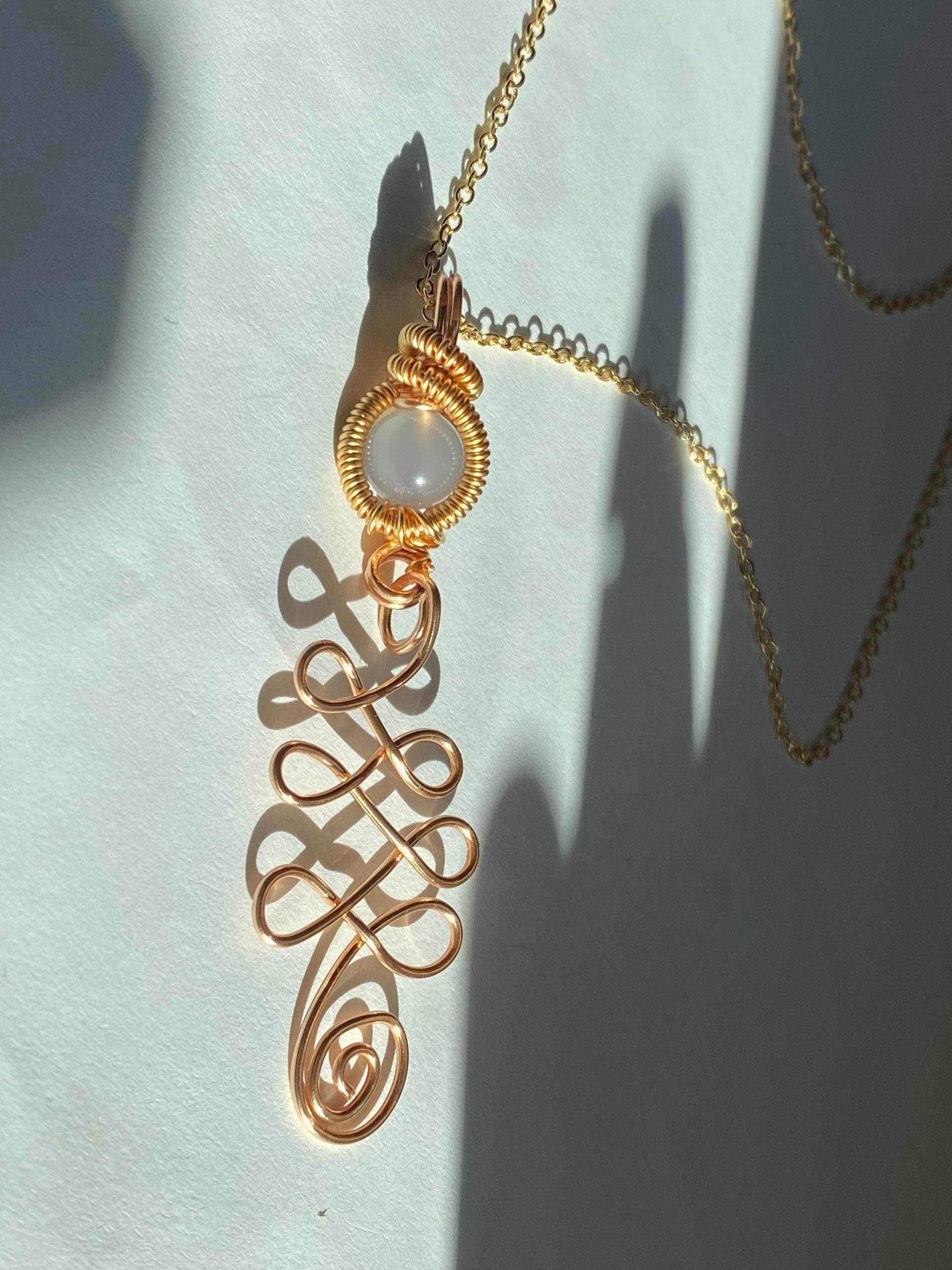 Chalcedony Unalome Gold-Plated Necklace